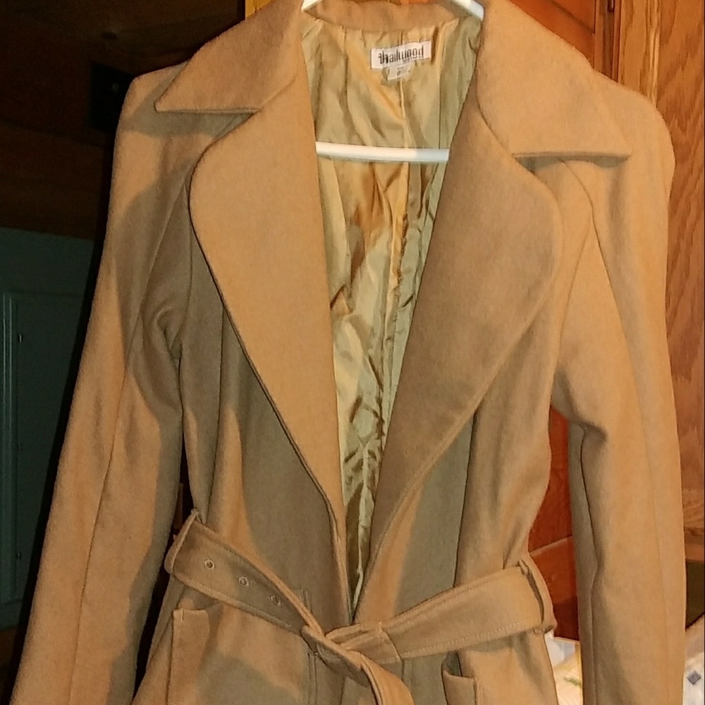 Wool-blend belted jacket